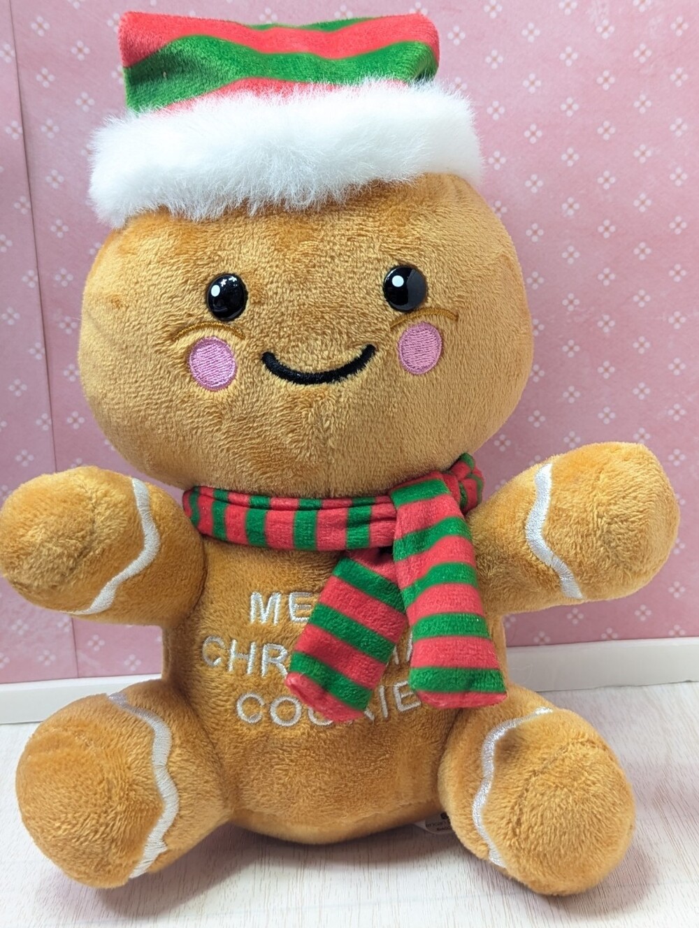 American Greetings Gingerbread Man Plush Merry Christmas Cookie Stuffed Toy 8"